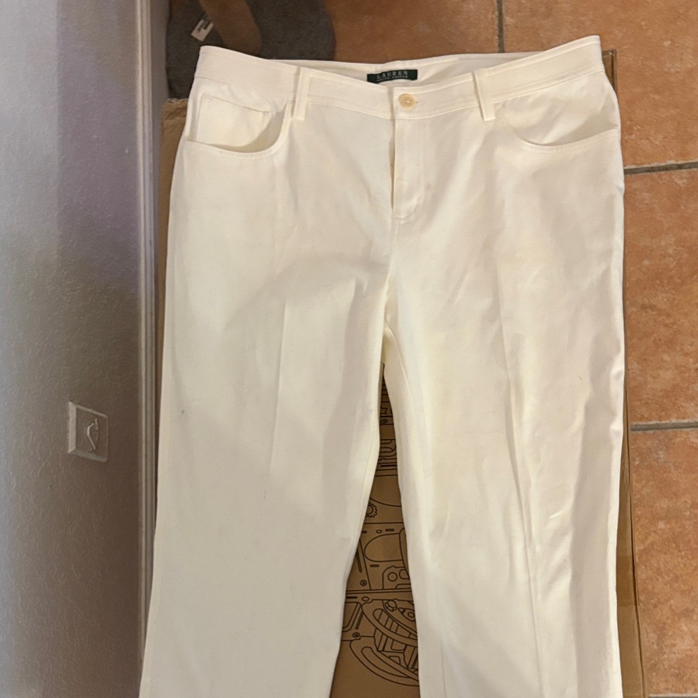 Lauren Ralph Lauren Cream Straight-Leg Women's Jeans
